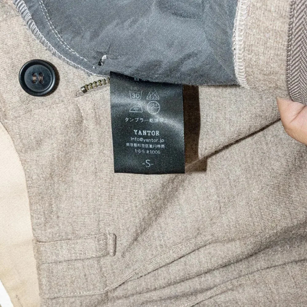 YANTOR Japan Wool Trouser Pants in Khaki Beige size Small